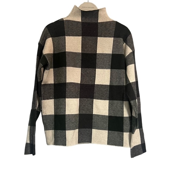 Tahari Mock Neck Plaid Sweater - Picture 4 of 8